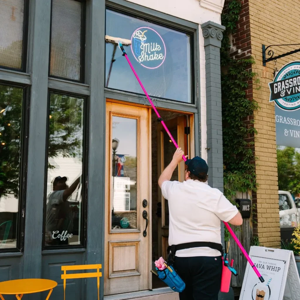 Professional window cleaning with care